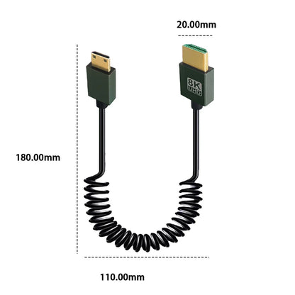 8K Ultra HD HDMI To HDMI Coiled Cable