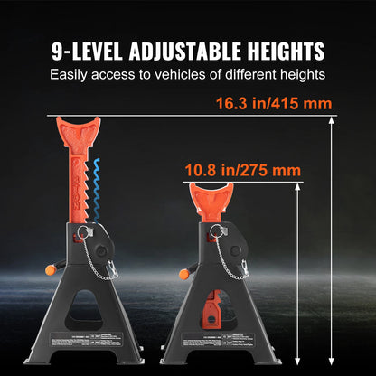 3 or 6 Ton Capacity Jack Stands
