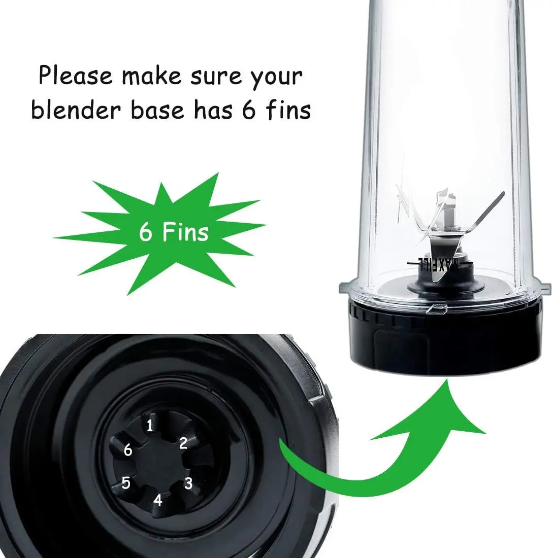 Nutri Ninja Blender Blade Assembly & 2-Pack of 16 oz. Cups for BL770 BL780 BL660