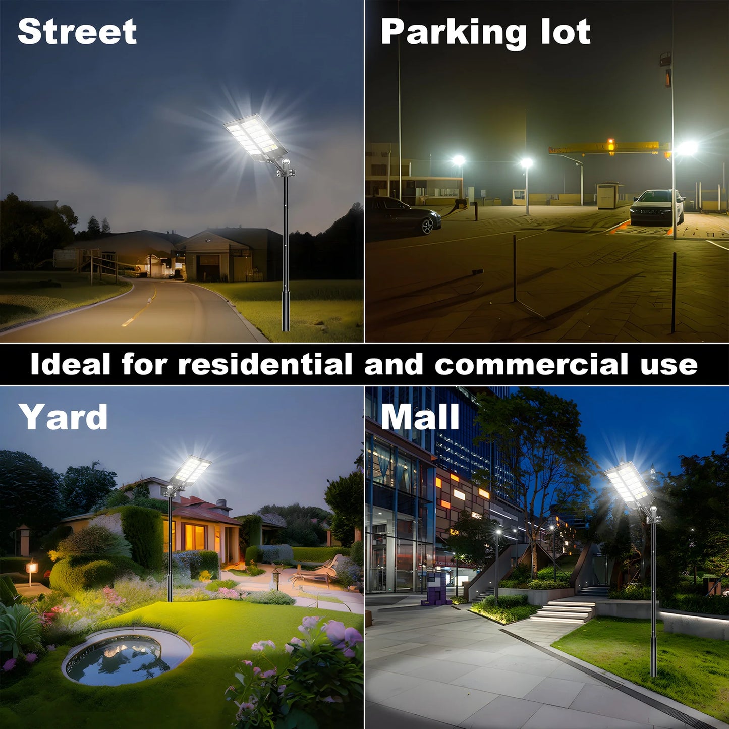 2-Pack 5000W Solar Street Lights