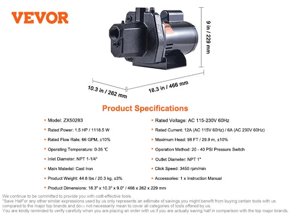 115Volt Shallow Well Jet Pump