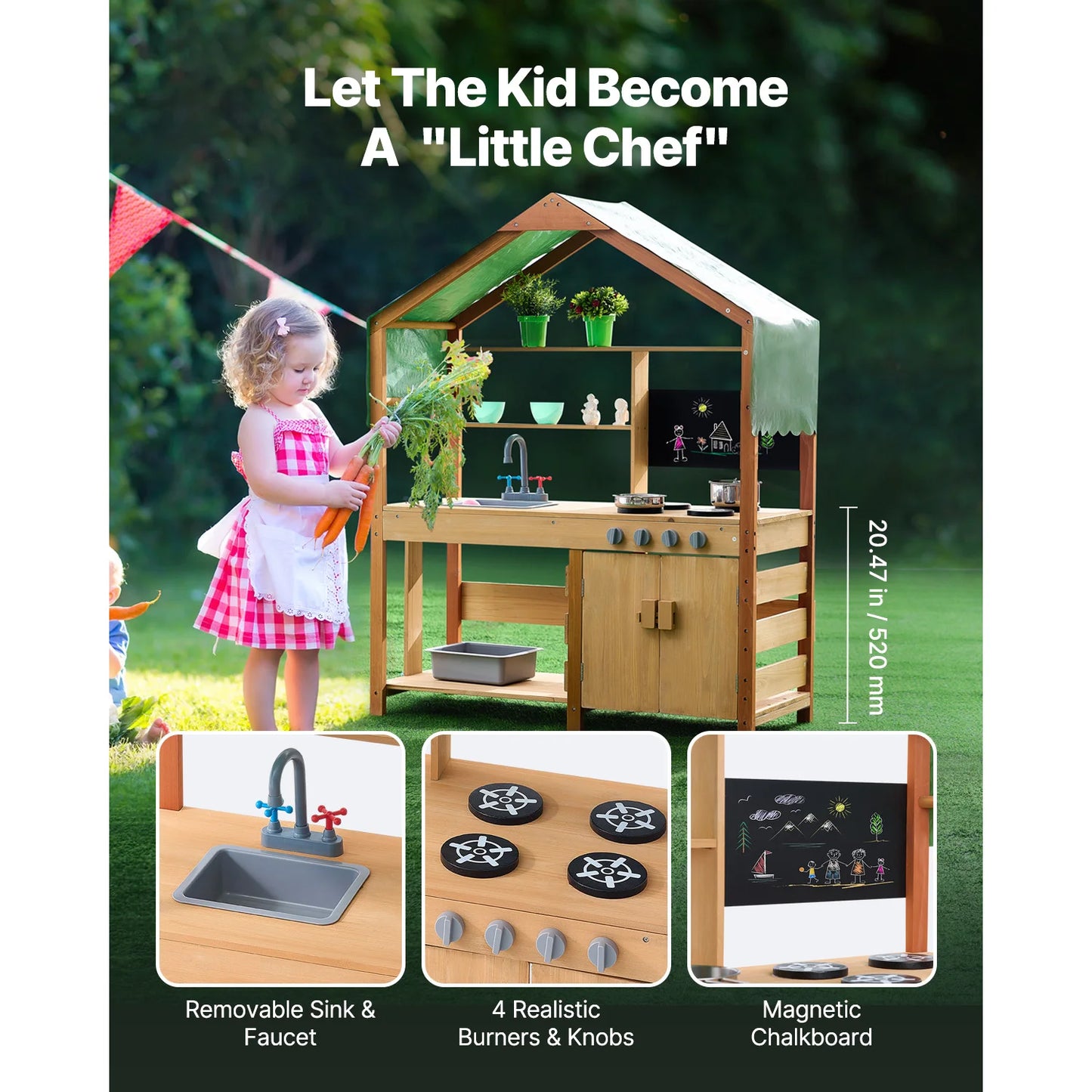 Mud Kitchen Cookware Kids Outdoor Grocery Store Playset