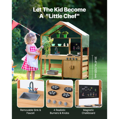 Mud Kitchen Cookware Kids Outdoor Grocery Store Playset