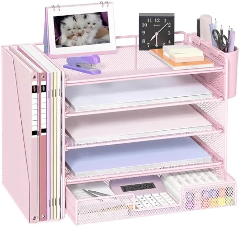 5-Tier Desk Organizer with Drawer & Pen Holder