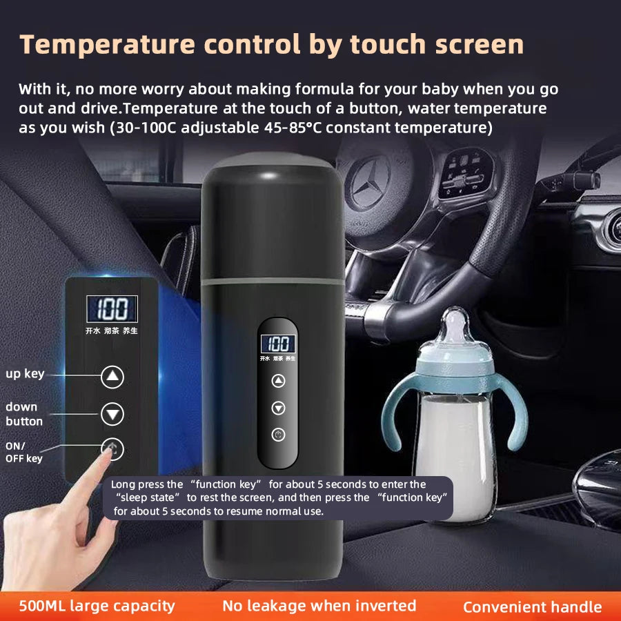Portable Car Heating 500ml Travel Thermal Cup