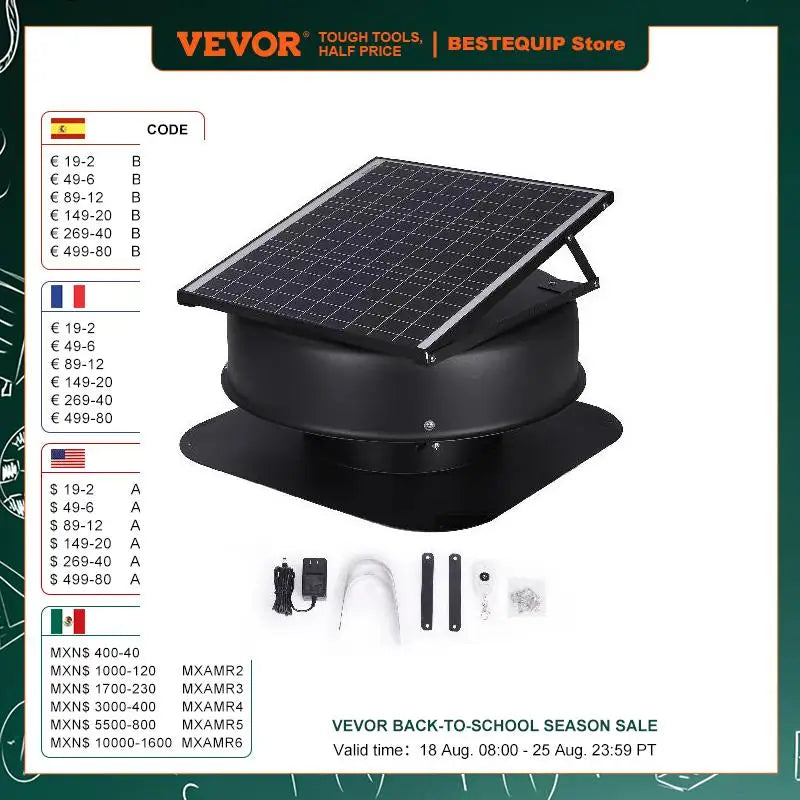 1230 CFM Solar Attic Fan