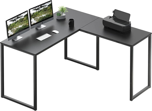 48x48 Inch L-Shape Home Office Computer Desk, Black - Space-Saving Design