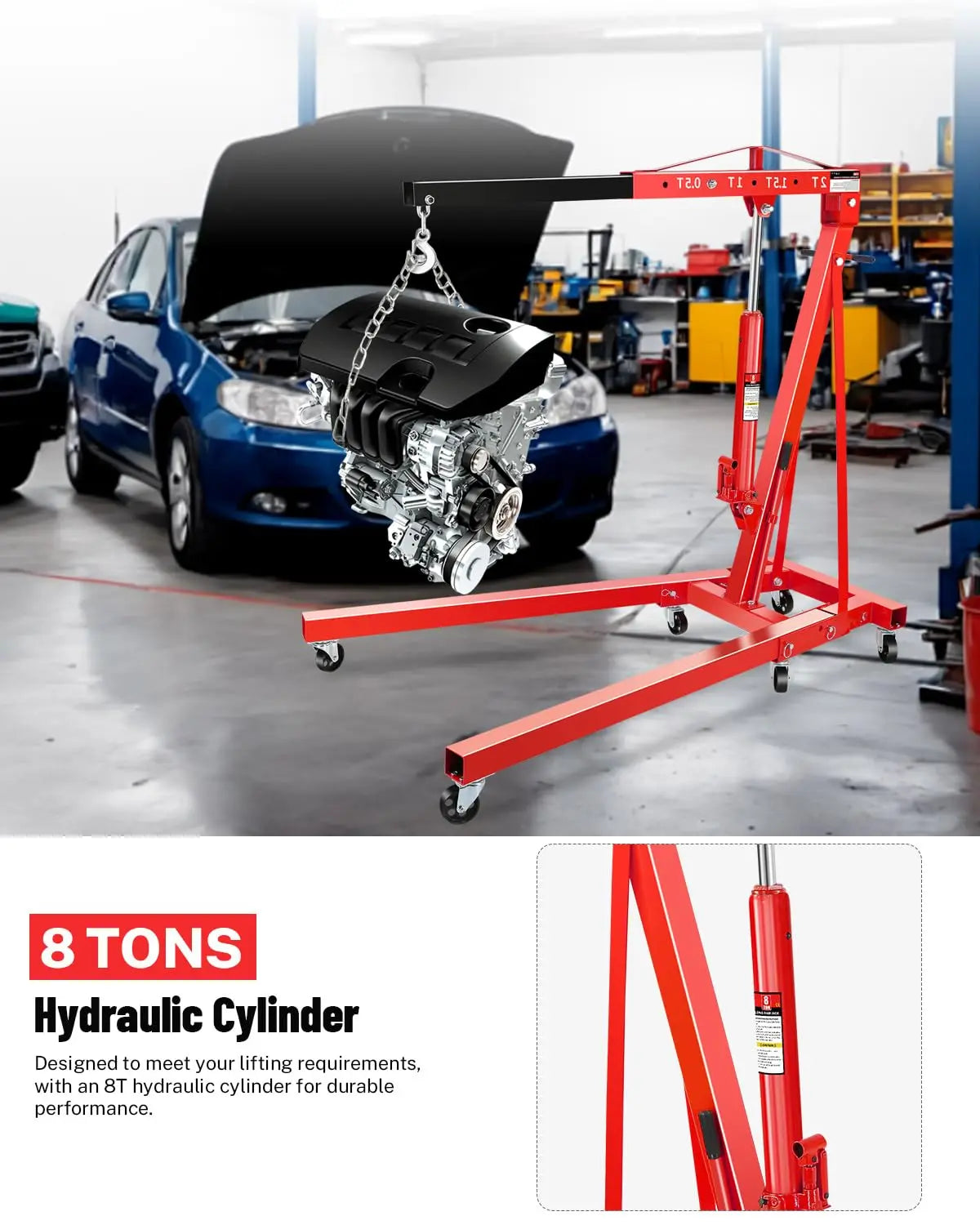 4400 Lb. Heavy Duty Engine Hoist