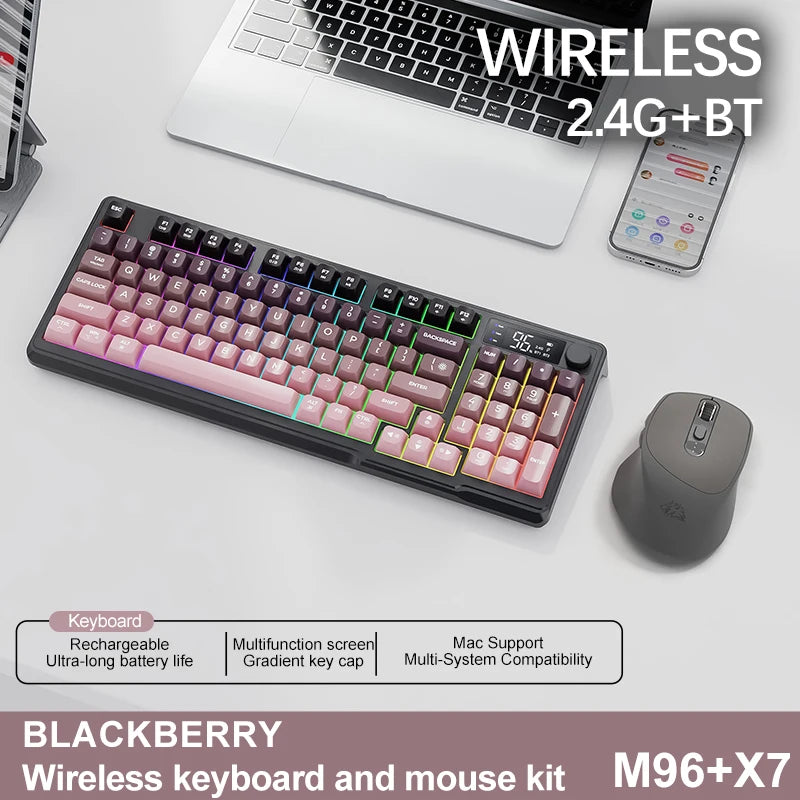 Wireless Keyboard Bluetooth Dual-Mode Connection, Multi-Device Linking, Ergonomic