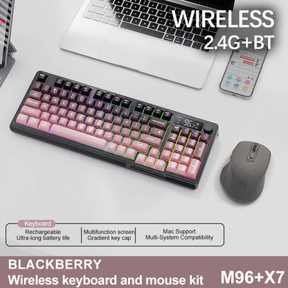 Wireless Keyboard Bluetooth Dual-Mode Connection, Multi-Device Linking, Ergonomic