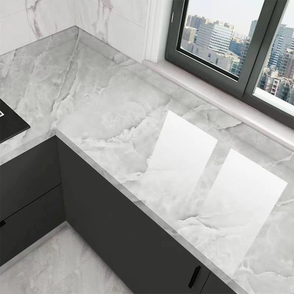Pvc Marble Kitchen Oil-Proof, Waterproof Self-Adhesive Countertop or Cabinet Renovation Tile Stickers
