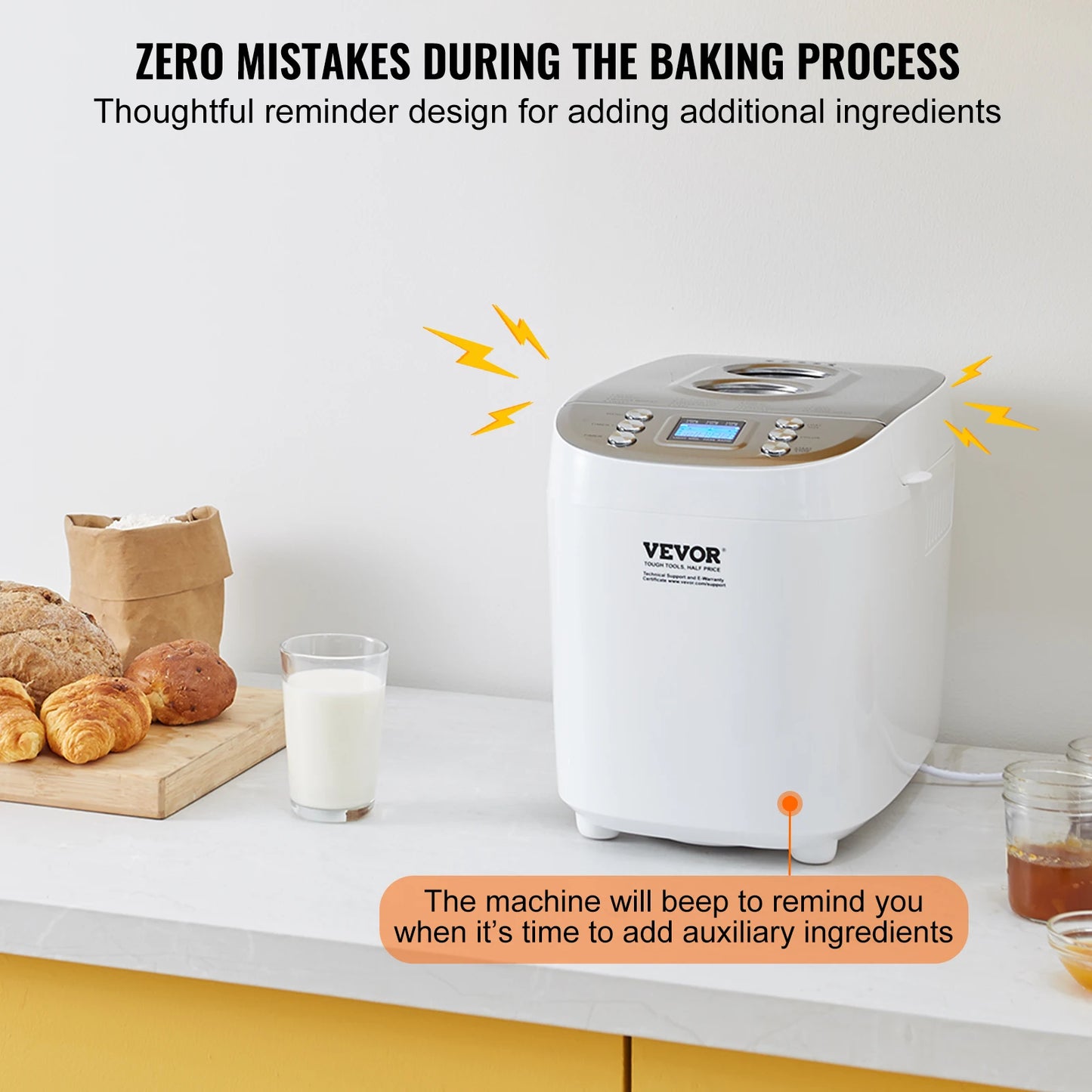 2/3 LB Bread Maker 15-in-1 Dough Machine