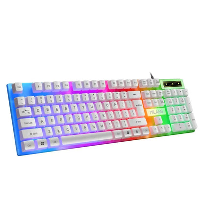 104 Keys Mechanical feel Wired Keyboard for Laptop Desktop Ergonomics RGB Backlit LED Keycaps PC Accessories
