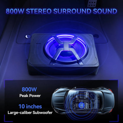10 Inch Slim Under-Seat Car Subwoofer Amplifier