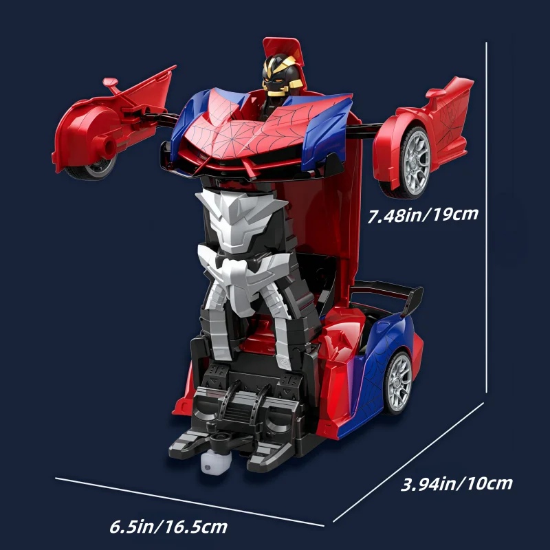 RC Transforming Remote Control Car 2.4GHz With Dual-Color Lights, Fast 360°Rotation, One-Click Deformation