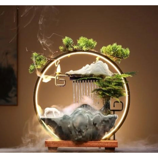 Tabletop Indoor Waterfall with Round Led Light & Mist Maker