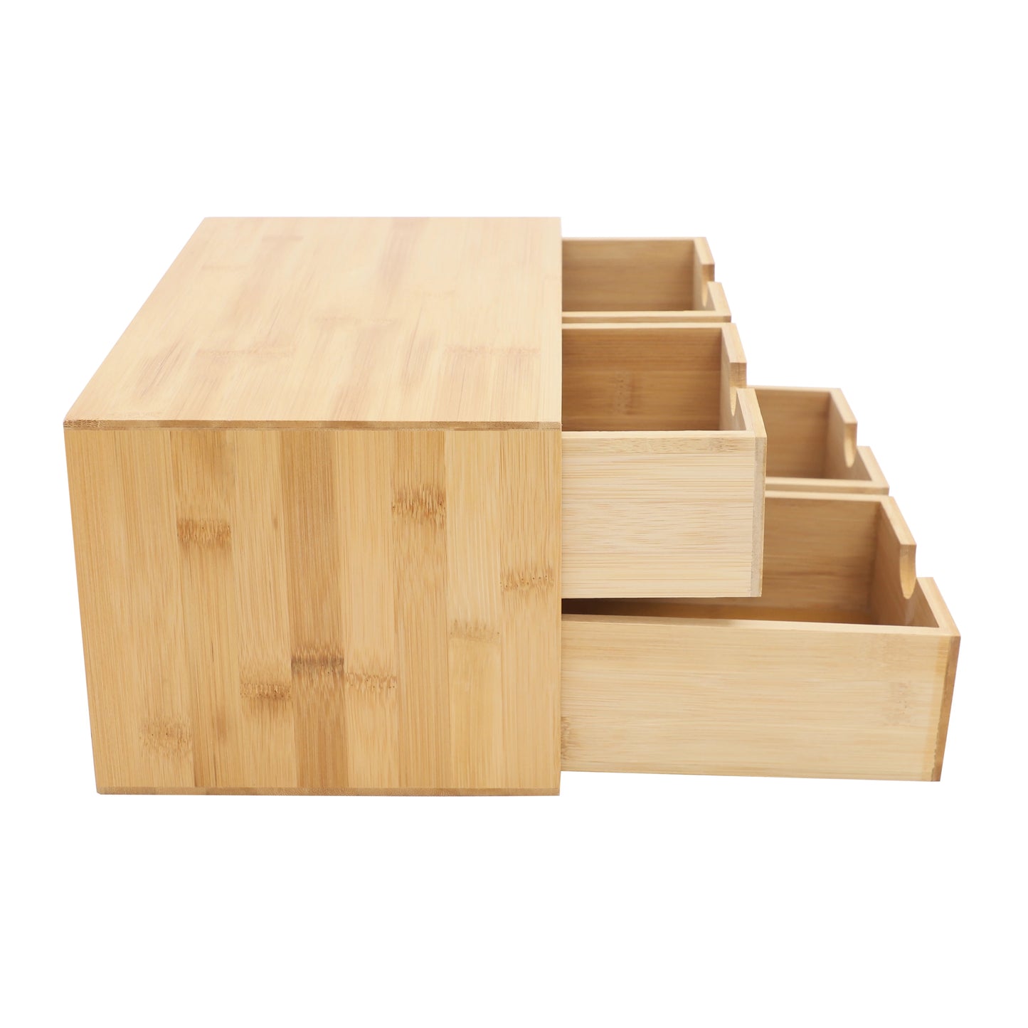 4-Drawer Desktop Bamboo Tabletop Storage Organization Boxes