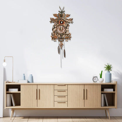 Forest Nordic Style Retro Wooden Cuckoo Wall Clock
