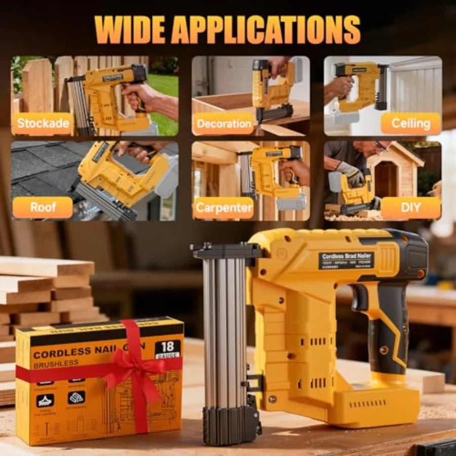 18GA, 2-in-1 Cordless Nail Gun and Staple Gun for De-Walt 20V Battery