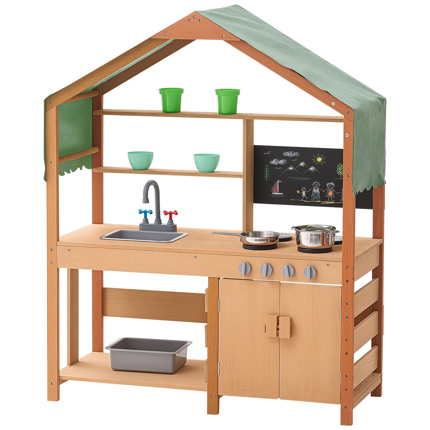 Mud Kitchen Cookware Kids Outdoor Grocery Store Playset