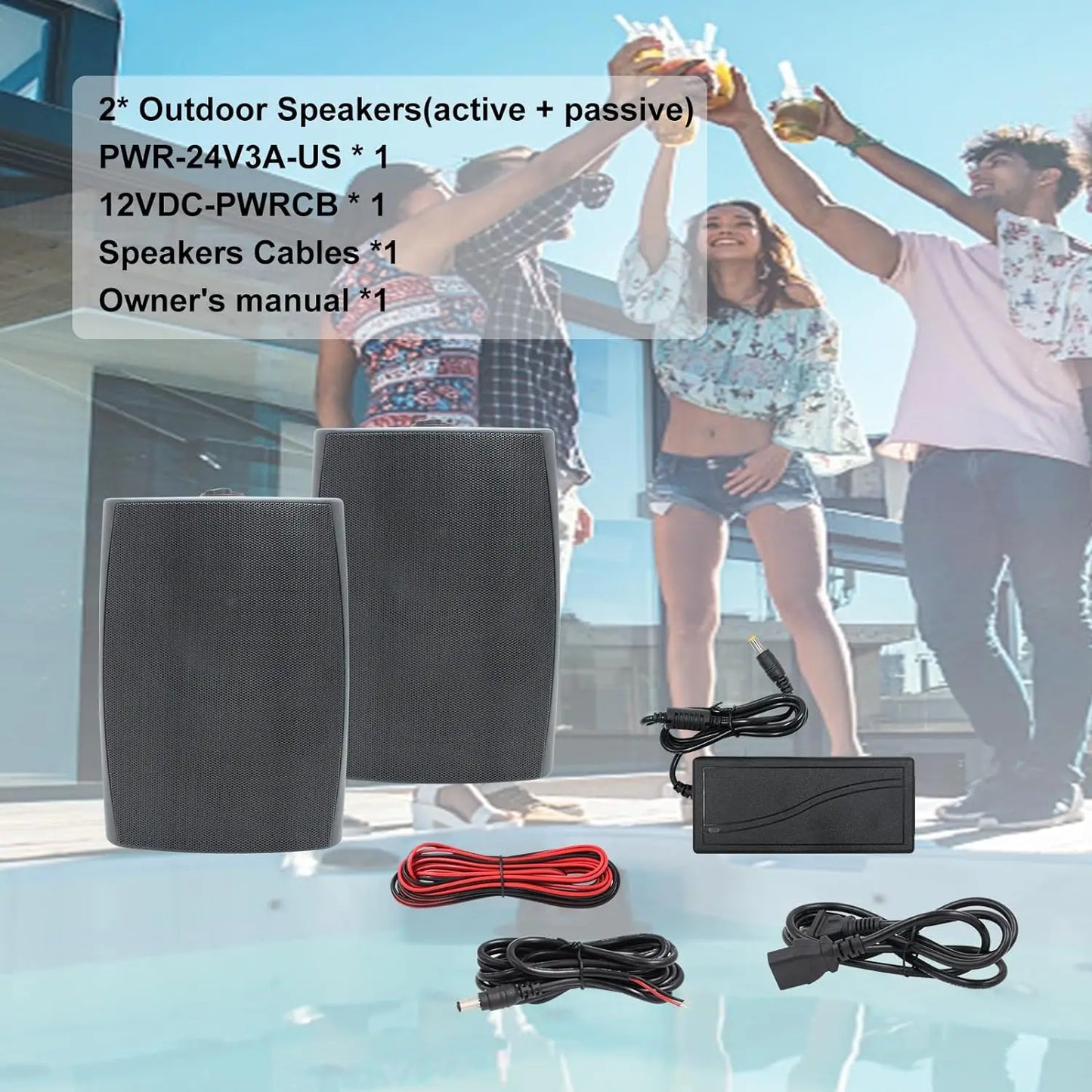 6.5 Inches Outdoor Bluetooth Speakers for Porch Backyard (a Pair)