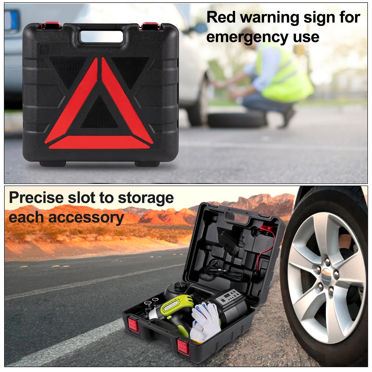 4-In-1 Electric 5T Portable Hydraulic Jack, Impact Wrench, Tire Compressor, Lifting,  and LED Light Tool