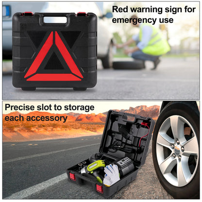 4-In-1 Electric 5T Portable Hydraulic Jack, Impact Wrench, Tire Compressor, Lifting,  and LED Light Tool