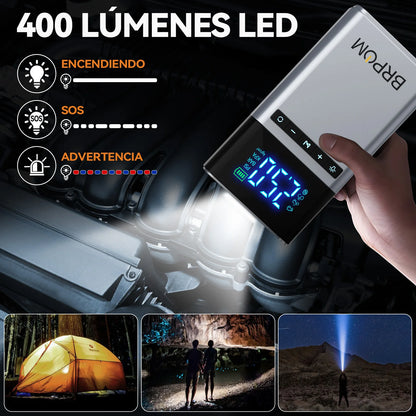 4 In 1 Jump Starter, Air Compressor, Power Bank, With LED Light