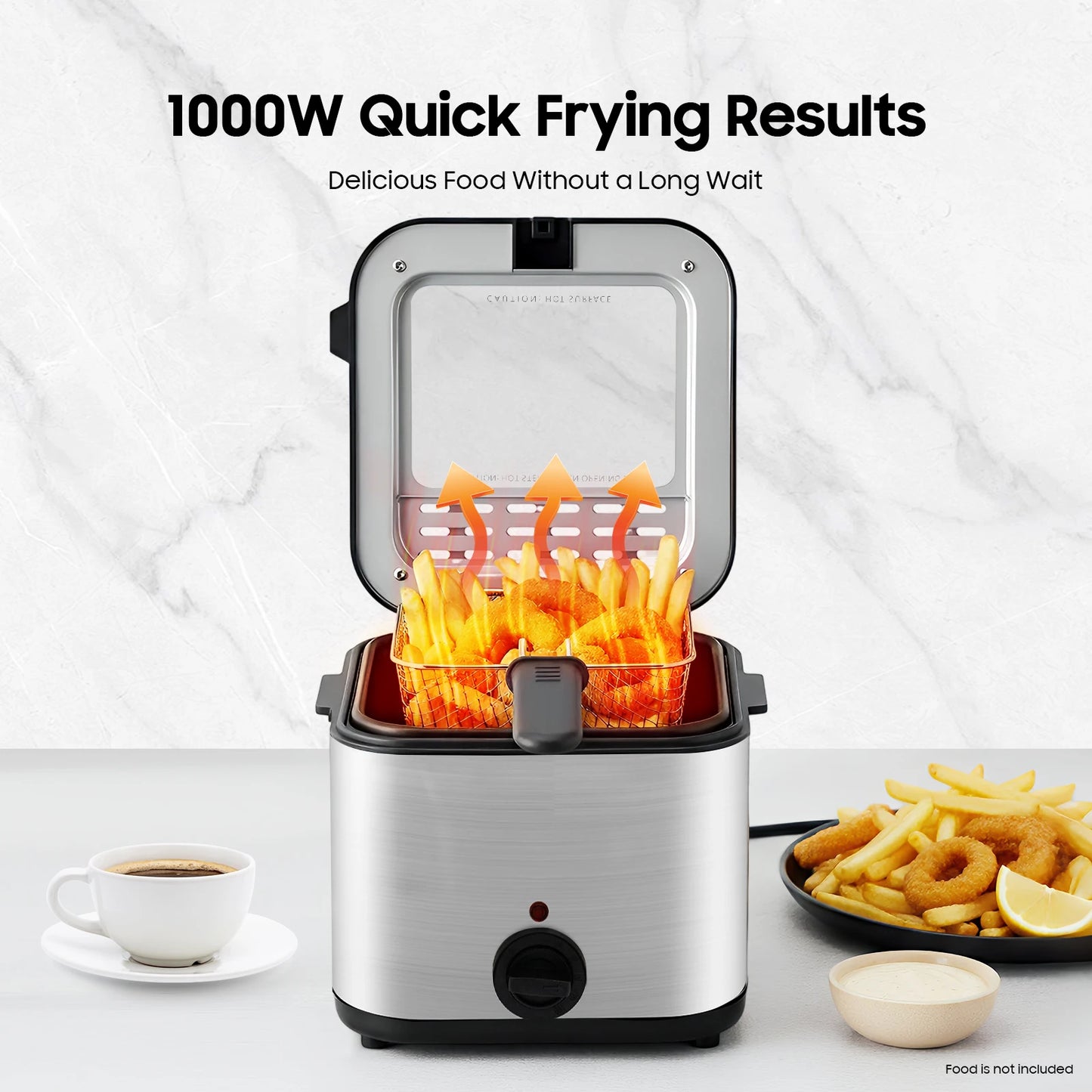 Deep Fryers, 110V Electric Deep Fryer with Basket, Stainless Steel Commercial Deep Fryer for Home Kitchen, Restaurant, Fast Food