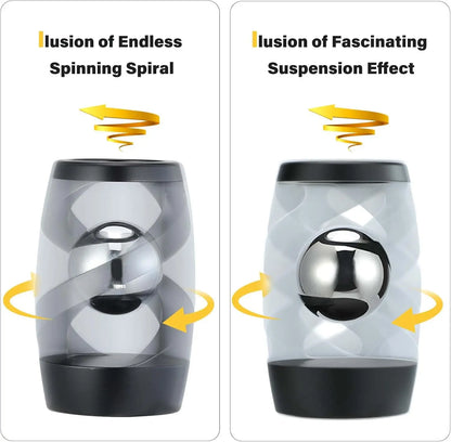 Kinetic Optical Illusion Desk Toy for Stress Relief, Cool Fidget Spinner Gift for Kids and Adults (Black)