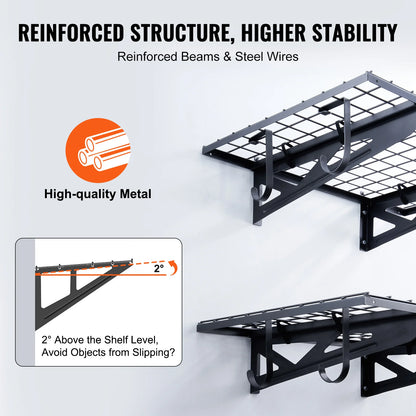 2 Wall Mounted Heavy Duty Shelves
