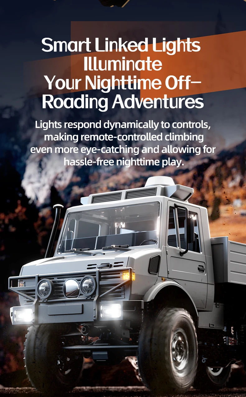 RC Truck 6WD Off-road Remote Control Transport/Rescue Truck - 1/18 Scale 2.4G High Speed Climbing Truck
