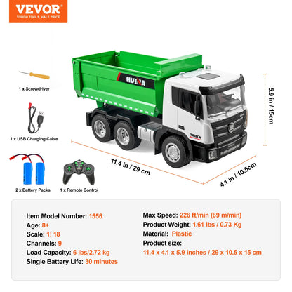 RC Dump Truck 9-Channel Remote Model Truck