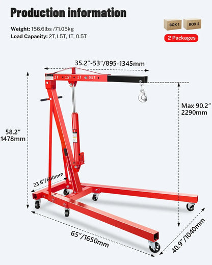 4400 Lb. Heavy Duty Engine Hoist