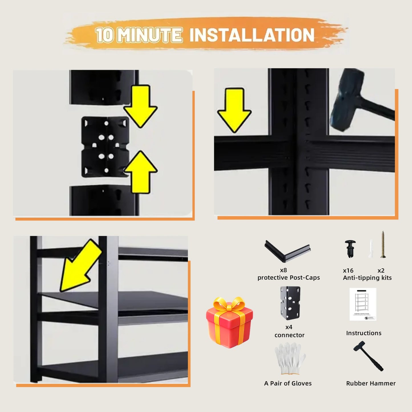 84 Inch Heavy-duty Metal Storage Rack