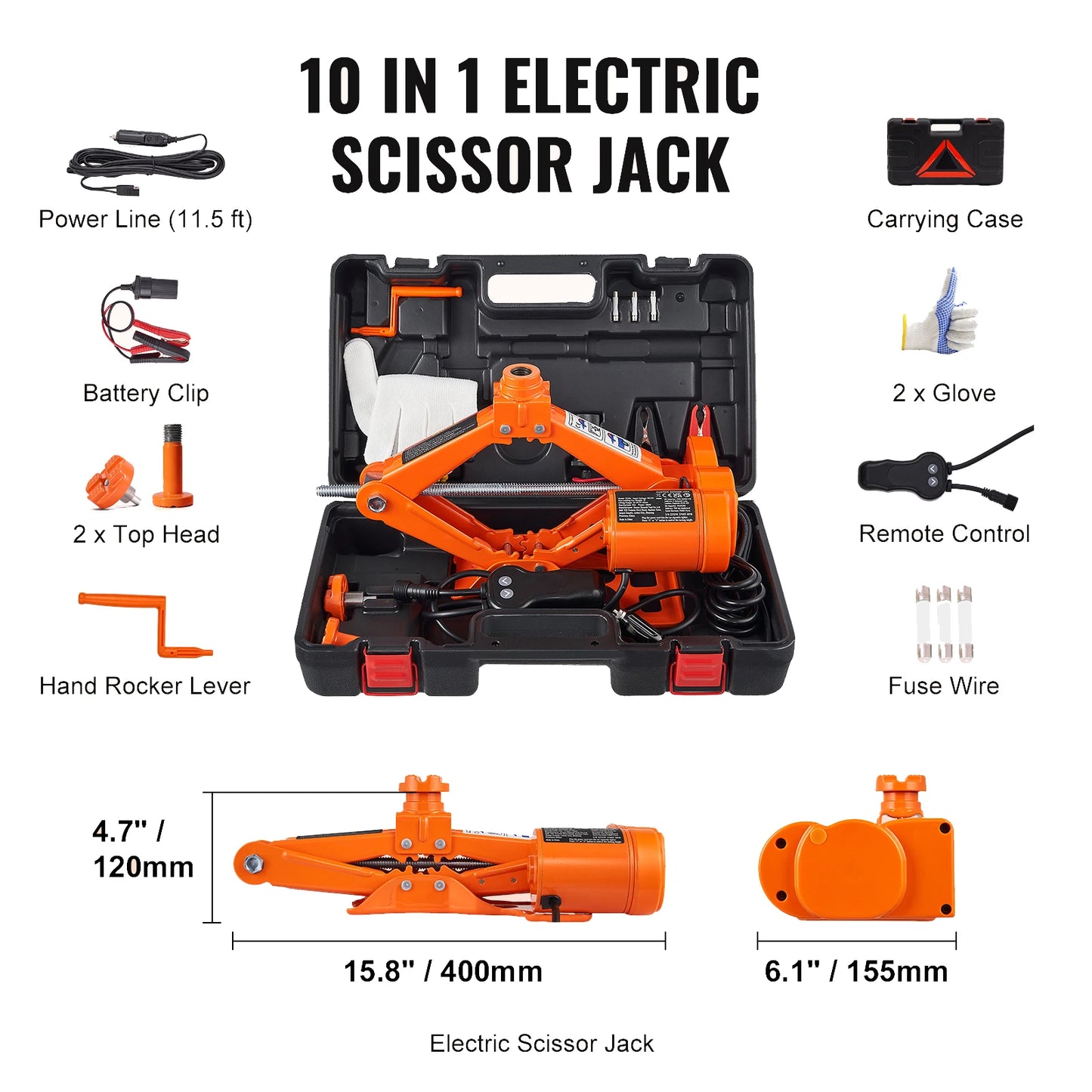 Electric 3 or 5 Ton Scissor/Hydraulic Jack