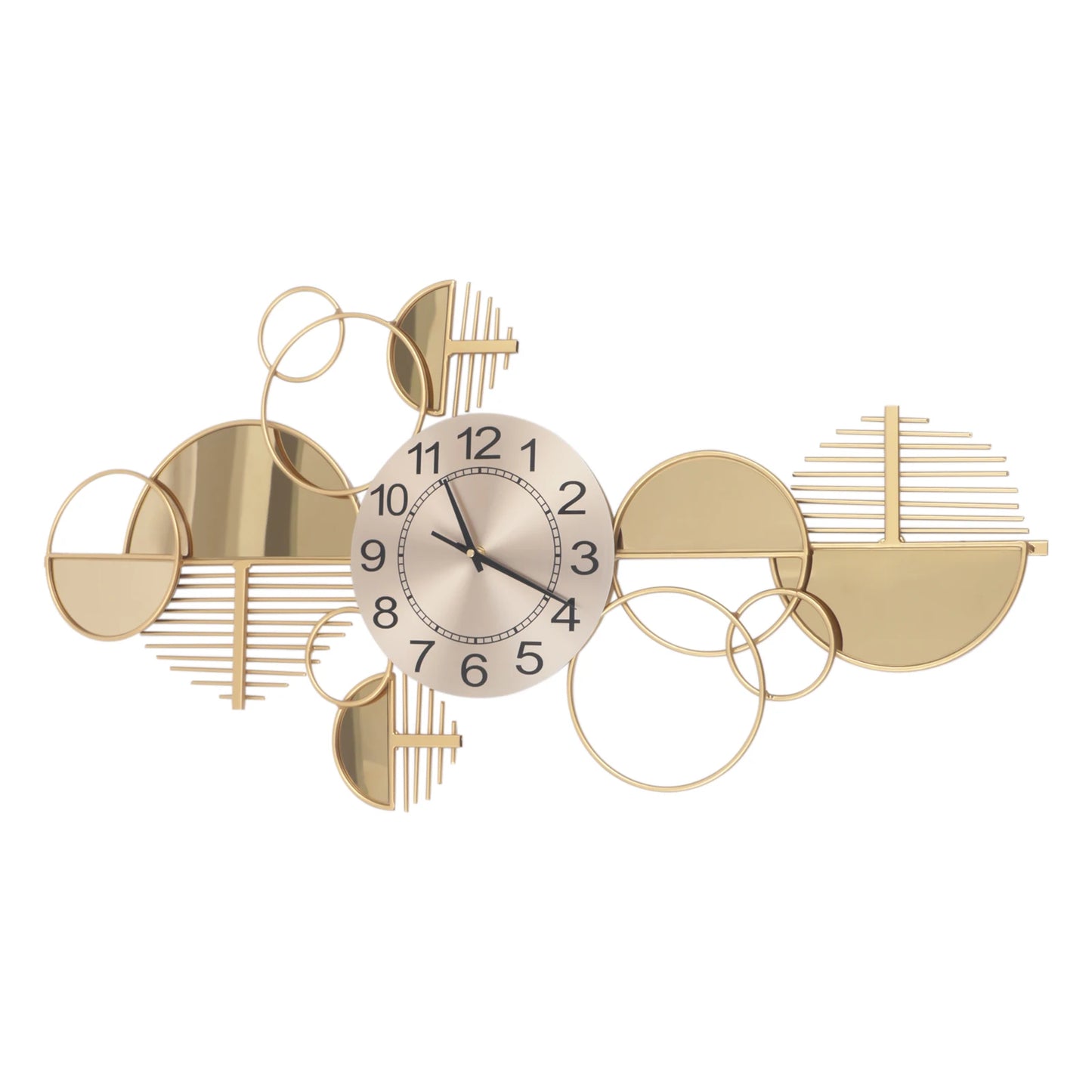 Creative Modern Metal Wall Clock, for Living Room, Bedroom, Gold