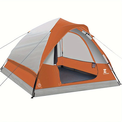 4 Person Pop Up Camping Tent Waterproof, Windproof with Removable Rain Fly
