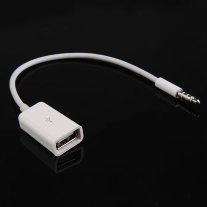 3.5mm Male Car AUX Audio Jack To USB 2.0 Female Adapter