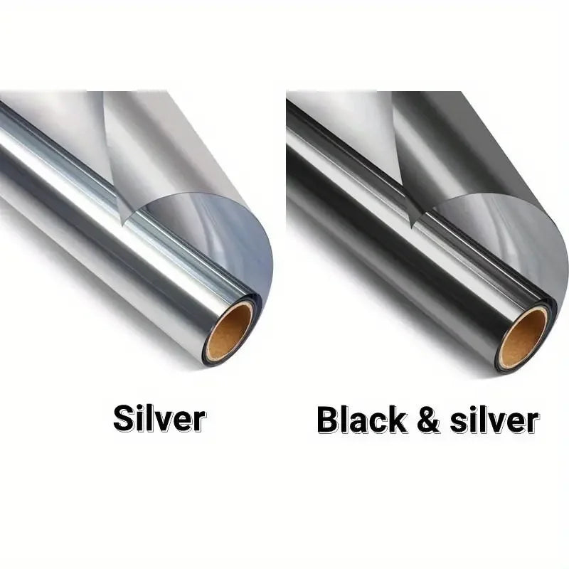 One Way Mirror Window Film, 23" x 118" Anti UV Non-Adhesive Static Cling