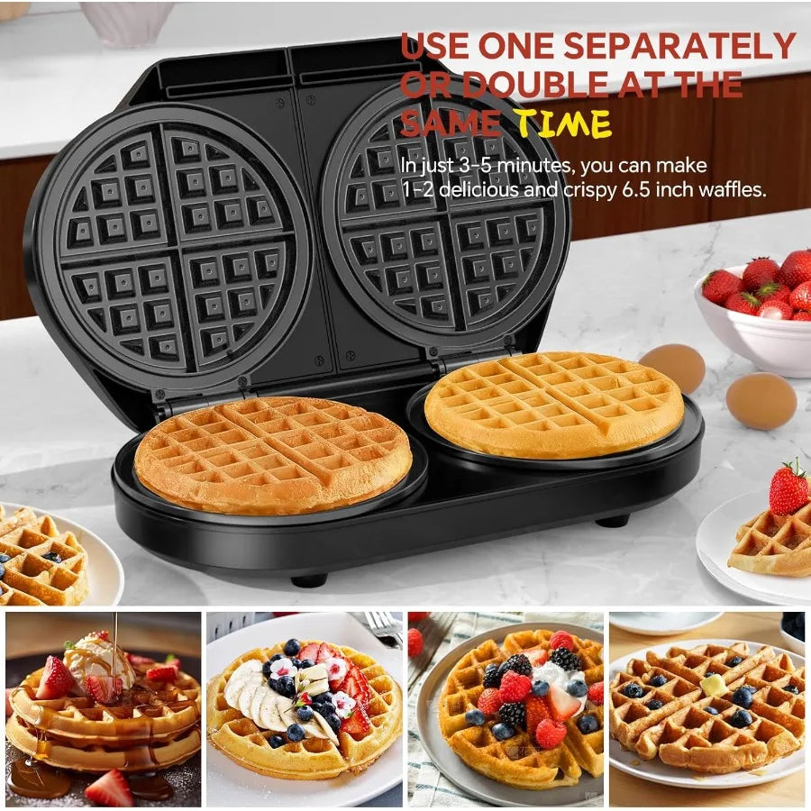 6.5 Inch Belgian Double Waffle Maker