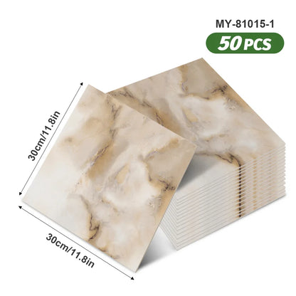50pcs SXP Floor and Wall Tiles Peel and Stick 11.81x11.81in Self-Adhesive Applies to any Indoor Surface