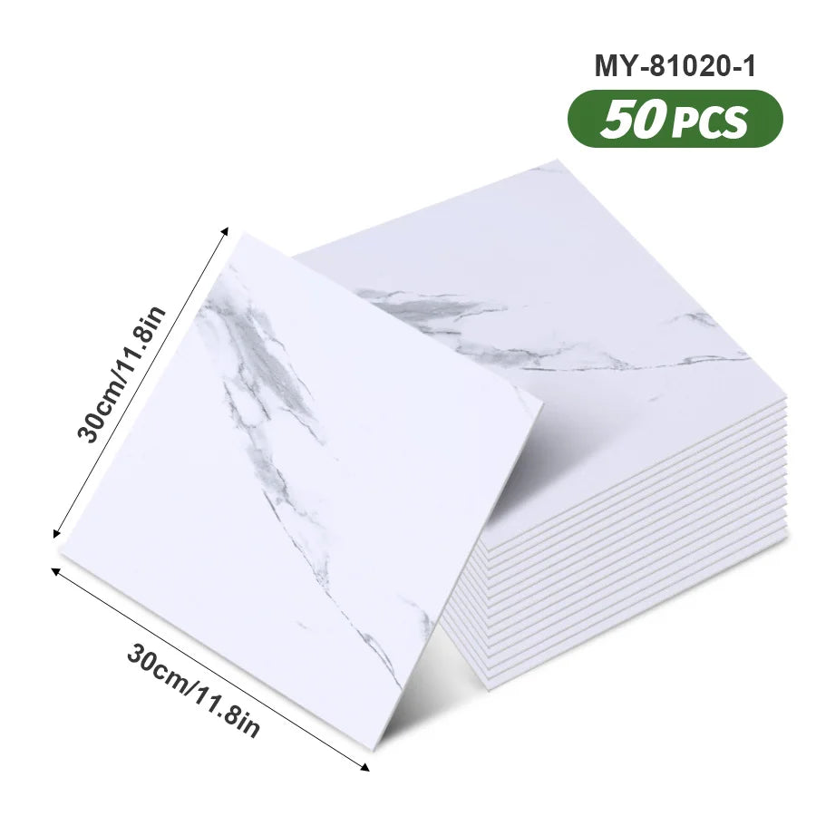 50pcs SXP Floor and Wall Tiles Peel and Stick 11.81x11.81in Self-Adhesive Applies to any Indoor Surface