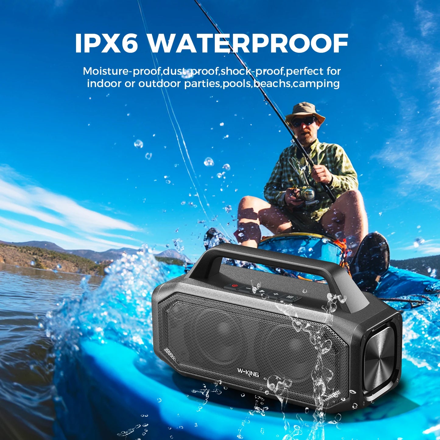 Bluetooth Wireless, 80W Portable Outdoor Speakers