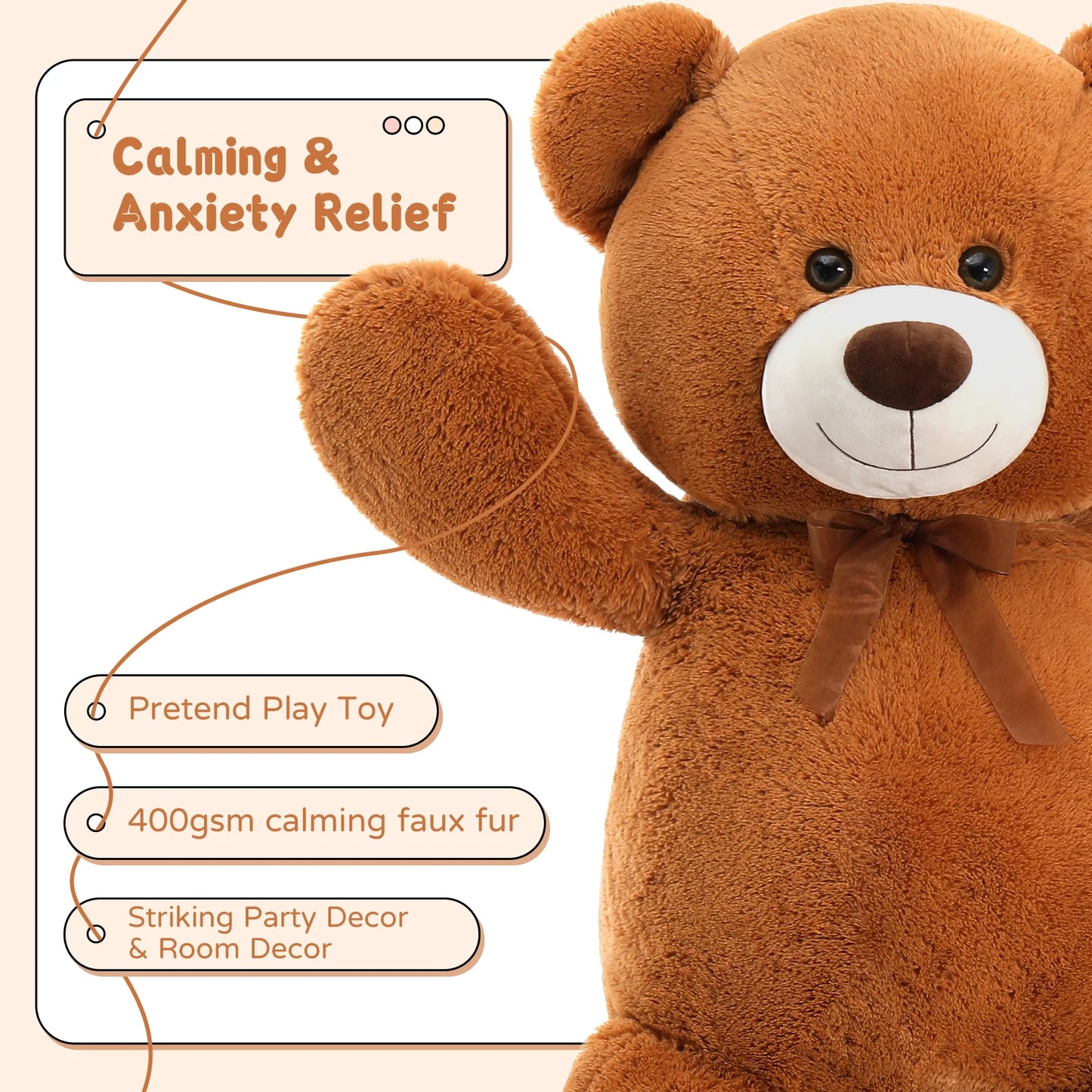Giant Teddy Bear Stuffed Animal 3ft