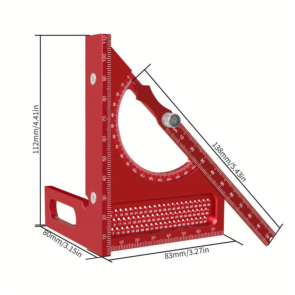 3D Adjustable Carpentry Square Protractor