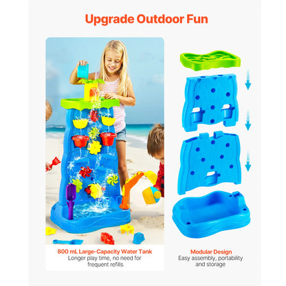 Kids Outdoor Beach Water Play Table with 37PCS