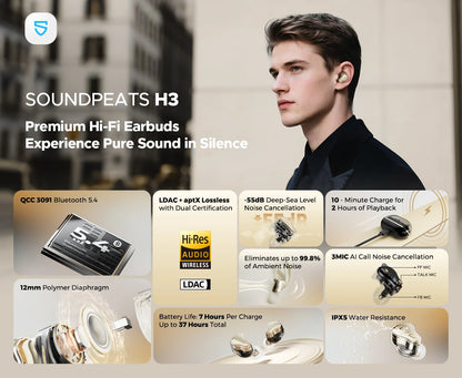 Wireless Bluetooth Earbuds LDAC
