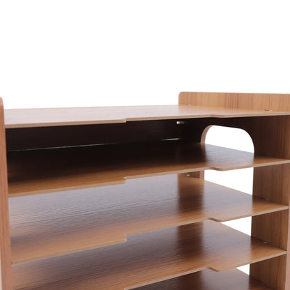 7Tier High-density Board Widen Wood Office Paper Organizer