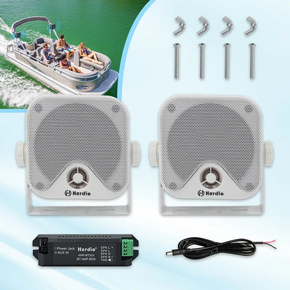 100W Heavy Duty Waterproof Boat and Marine Bluetooth Speakers